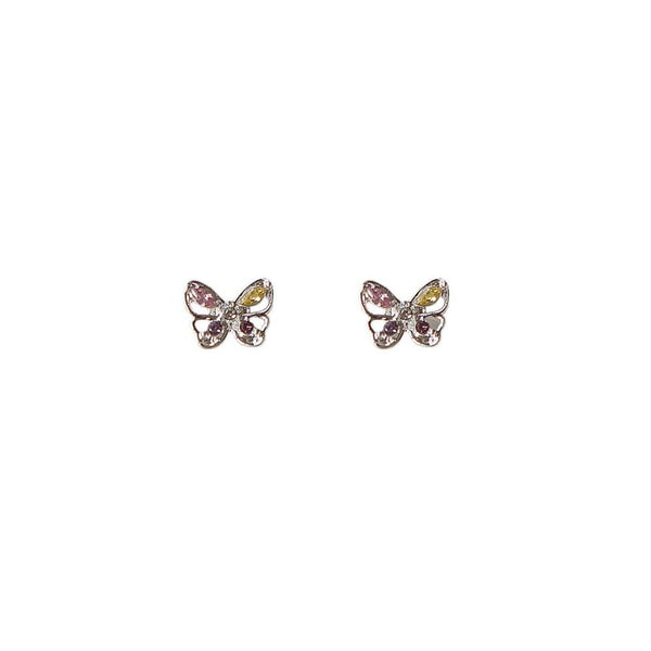 Butterfly Earring CZ Silver Stud Sterling 925 FashionChic