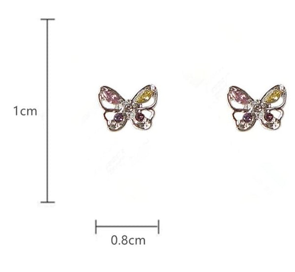 Butterfly Earring CZ Silver Stud Sterling 925 FashionChic