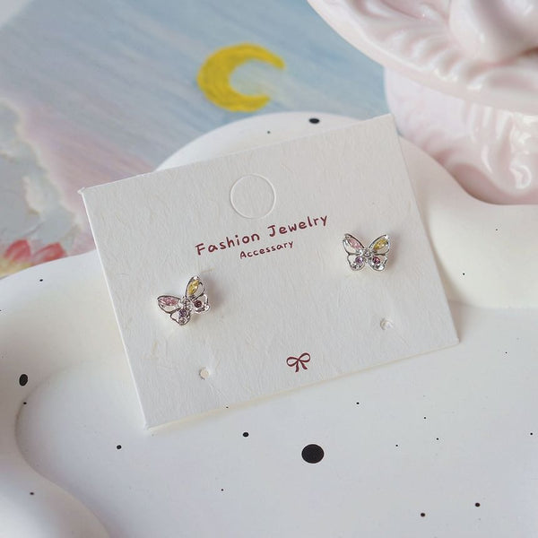 Butterfly Earring CZ Silver Stud Sterling 925 FashionChic