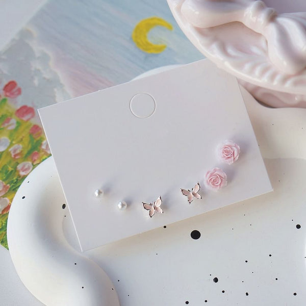 925 Sterling Stud of Set Silver Earring 6: FashionChic