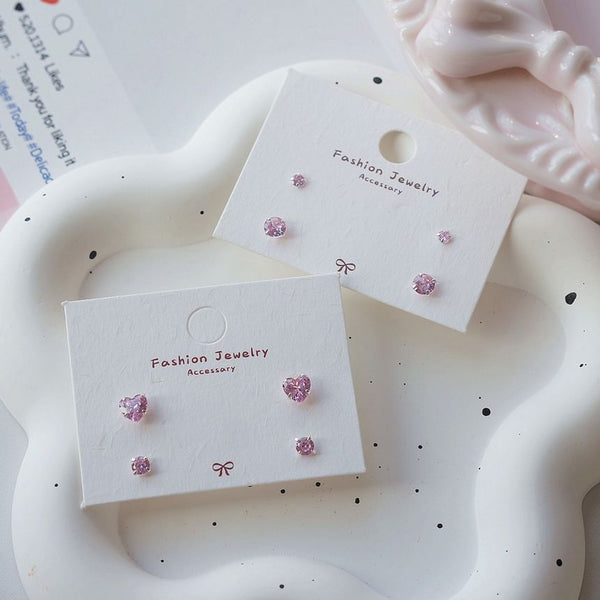 925 Stud Sterling of Silver Set Earring 4: CZ FashionChic