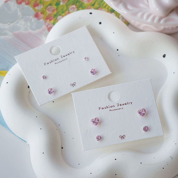 925 Stud Sterling of Silver Set Earring 4: CZ FashionChic