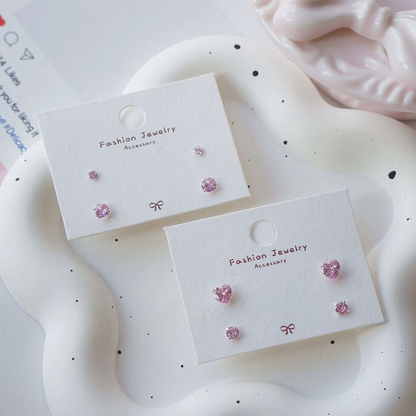 925 Stud Sterling of Silver Set Earring 4: CZ FashionChic