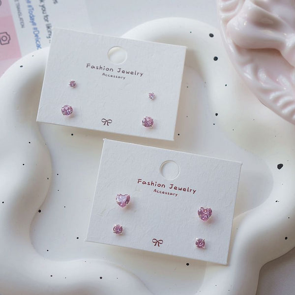 925 Stud Sterling of Silver Set Earring 4: CZ FashionChic