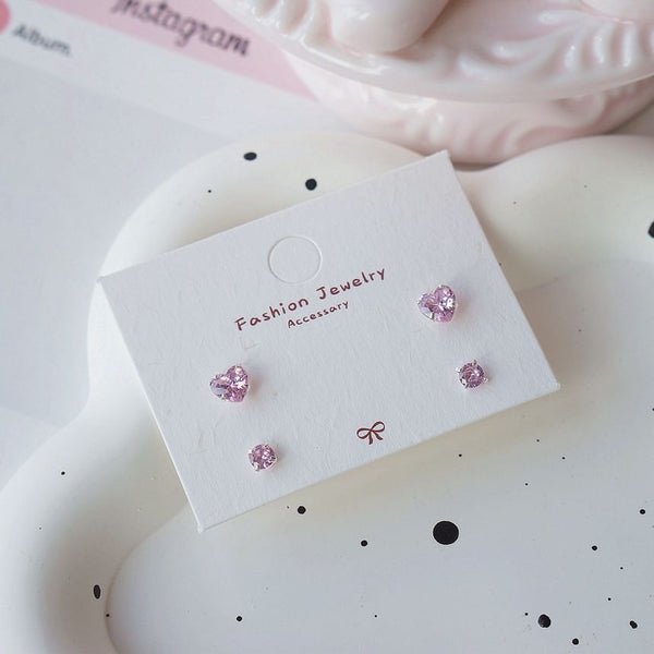 925 Stud Sterling of Silver Set Earring 4: CZ FashionChic