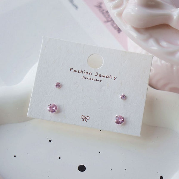 925 Stud Sterling of Silver Set Earring 4: CZ FashionChic