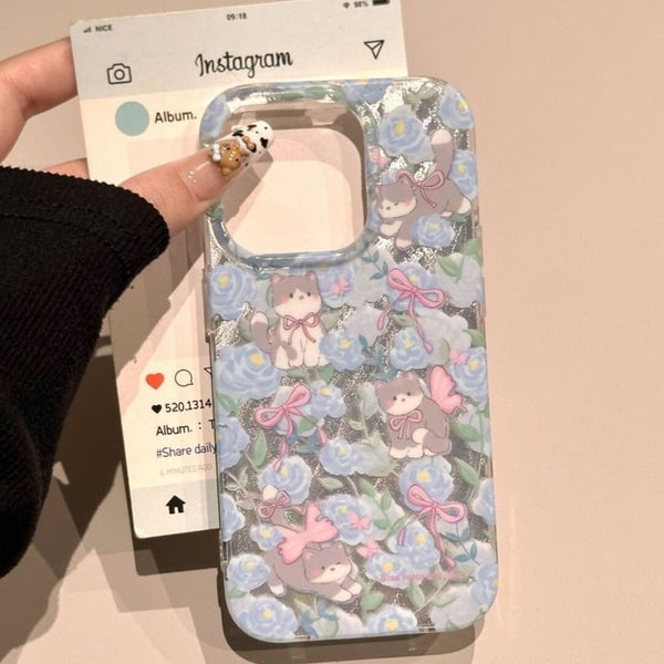 Floral Case Cat Phone FashionChic