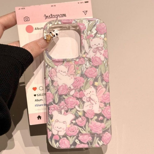 Floral Case Cat Phone FashionChic
