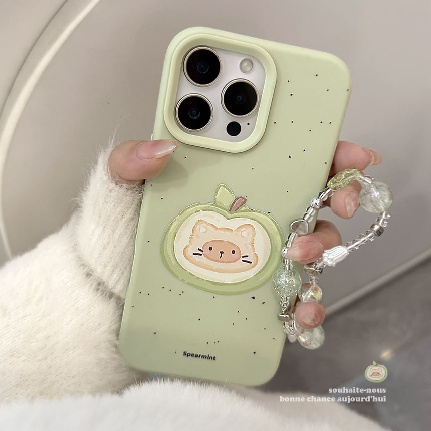 Set Phone Print Case / Cat Bead Strap FashionChic