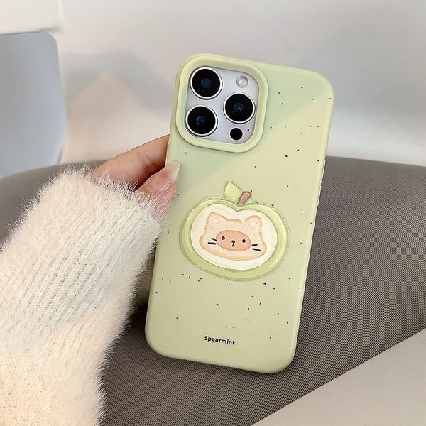 Set Phone Print Case / Cat Bead Strap FashionChic