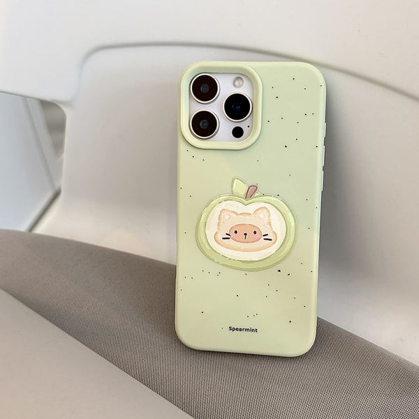 Set Phone Print Case / Cat Bead Strap FashionChic