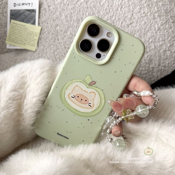 Set Phone Print Case / Cat Bead Strap FashionChic