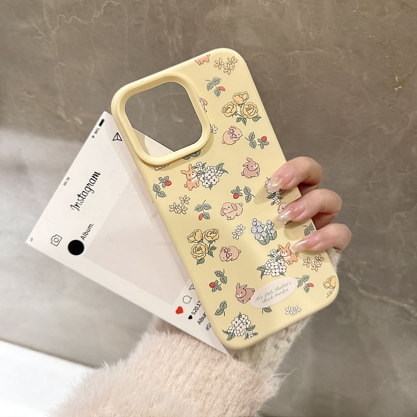 / Print Strap Case Bead Rabbit Set Phone FashionChic