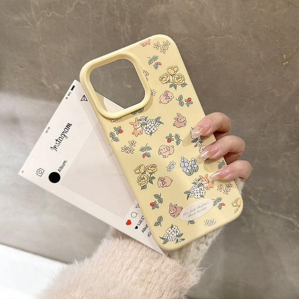 / Print Strap Case Bead Rabbit Set Phone FashionChic