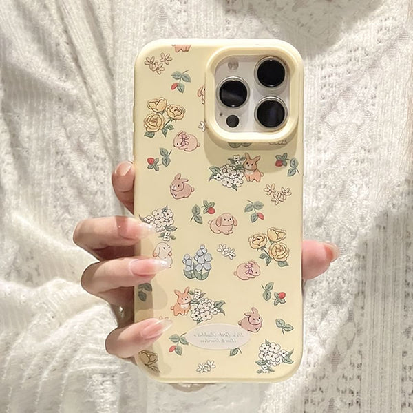 / Print Strap Case Bead Rabbit Set Phone FashionChic