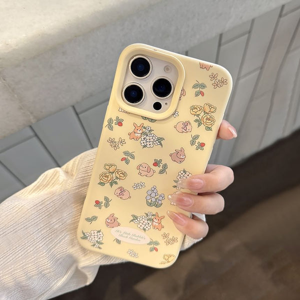 / Print Strap Case Bead Rabbit Set Phone FashionChic