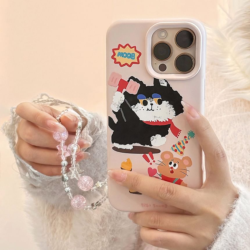 Cartoon Bead Strap Set Print Phone Case / FashionChic