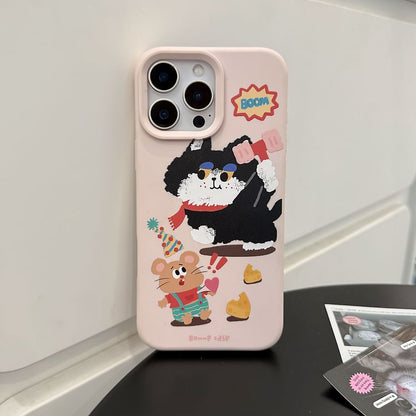 Cartoon Bead Strap Set Print Phone Case / FashionChic
