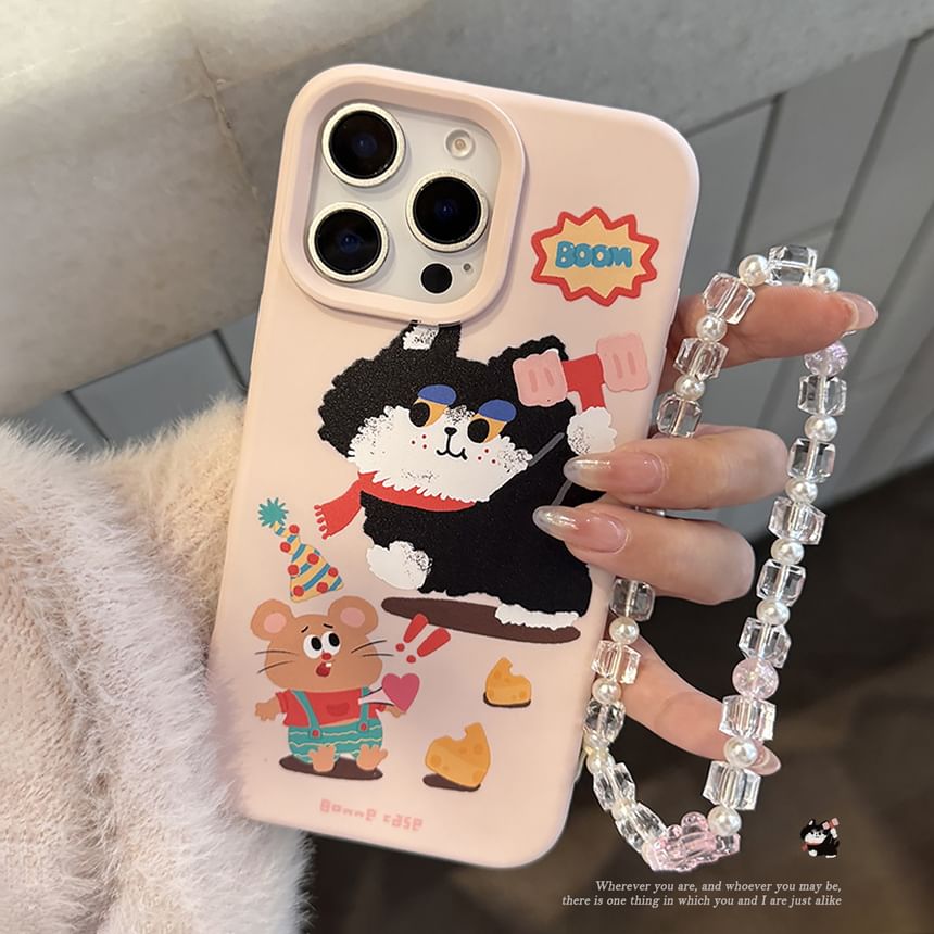 Cartoon Bead Strap Set Print Phone Case / FashionChic