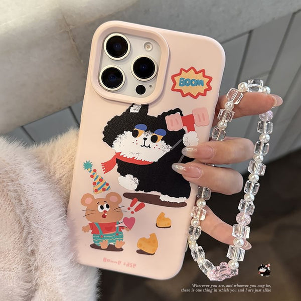 Cartoon Bead Strap Set Print Phone Case / FashionChic