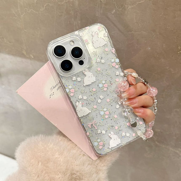 Strap Rabbit Phone / Print Bead Case Set FashionChic