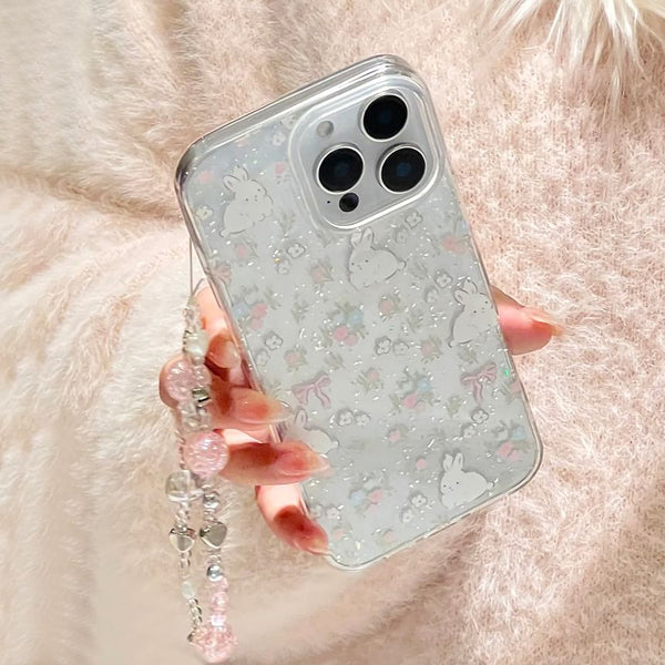 Strap Rabbit Phone / Print Bead Case Set FashionChic