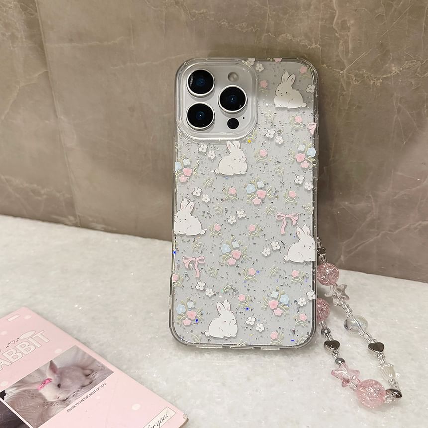 Strap Rabbit Phone / Print Bead Case Set FashionChic