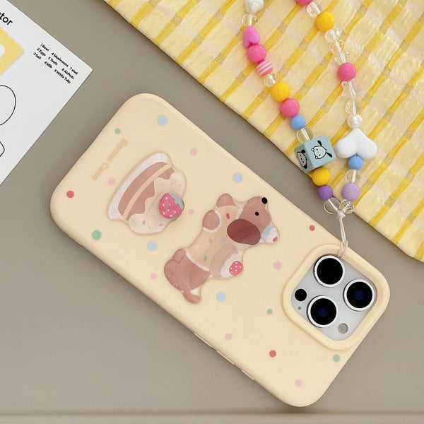Strap Bead Phone Dog Print Case / Set FashionChic
