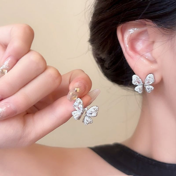 Stud Earring Butterfly Rhinestone FashionChic
