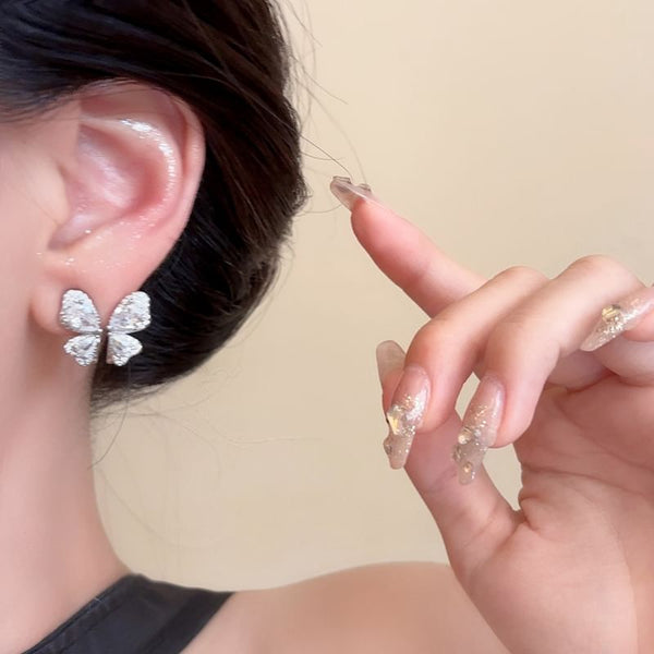 Stud Earring Butterfly Rhinestone FashionChic