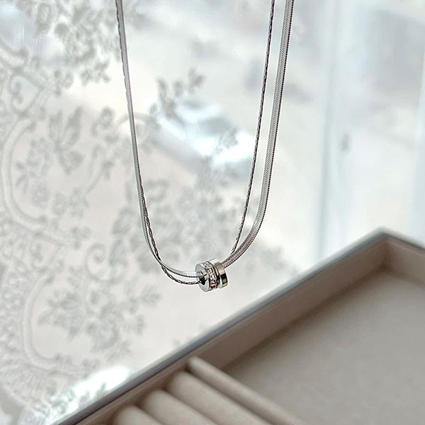 Necklace Chain Snake Circle Pendant FashionChic