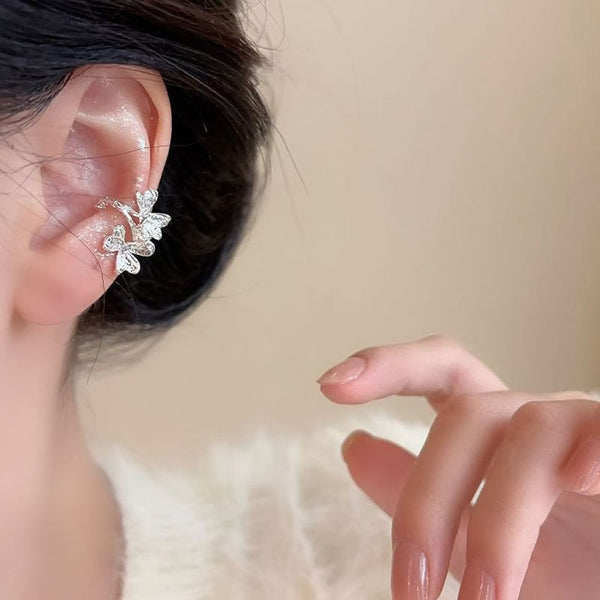Rhinestone Leaf Cuff Ear FashionChic
