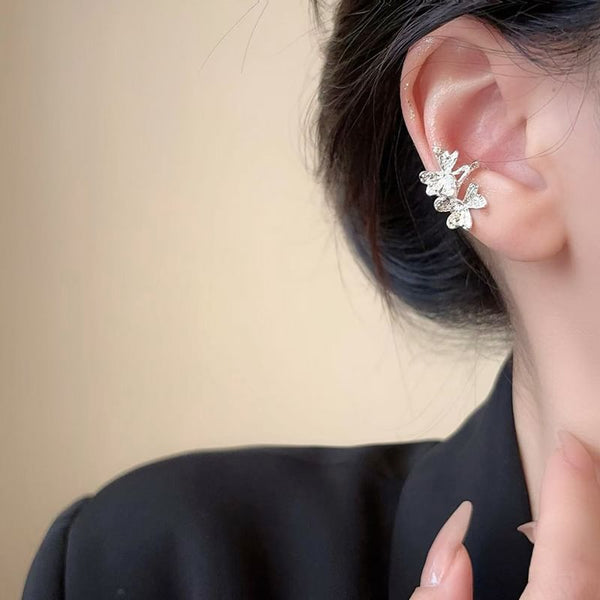 Rhinestone Leaf Cuff Ear FashionChic