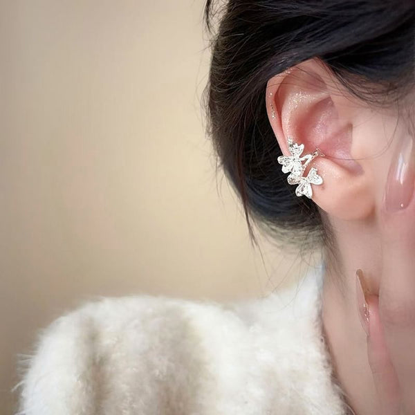 Rhinestone Leaf Cuff Ear FashionChic