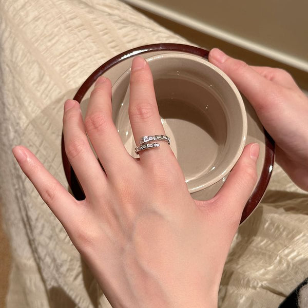 Rhinestone Snake Open Ring FashionChic