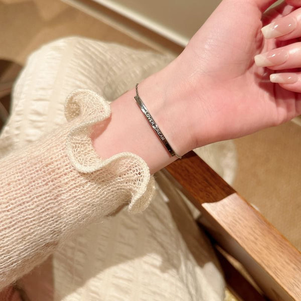 Metal Bracelet Lettering FashionChic