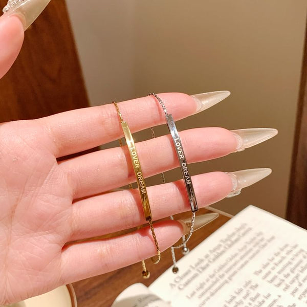 Metal Bracelet Lettering FashionChic