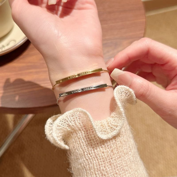 Metal Bracelet Lettering FashionChic