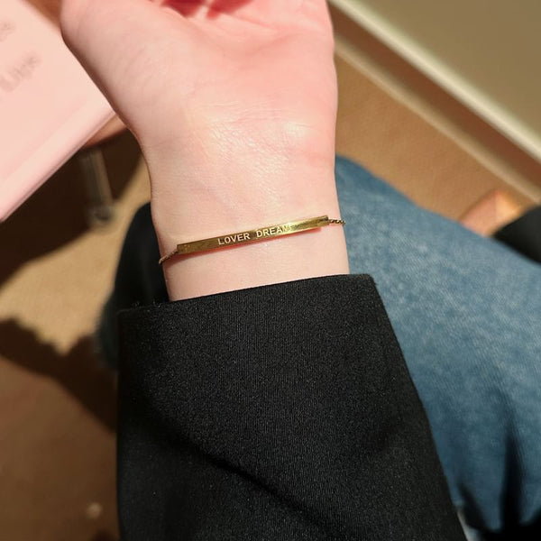 Metal Bracelet Lettering FashionChic