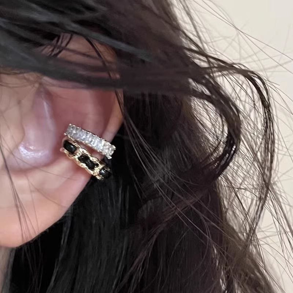 Rhinestone Layered Cuff Alloy Ear FashionChic