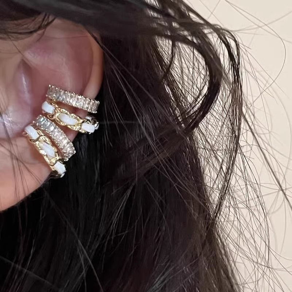 Rhinestone Layered Cuff Alloy Ear FashionChic