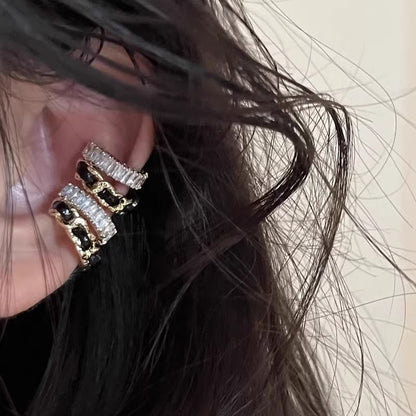 Rhinestone Layered Cuff Alloy Ear FashionChic