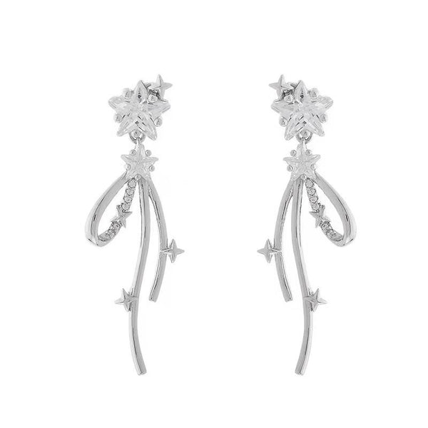 Drop Bow Rhinestone Alloy Earring Star FashionChic