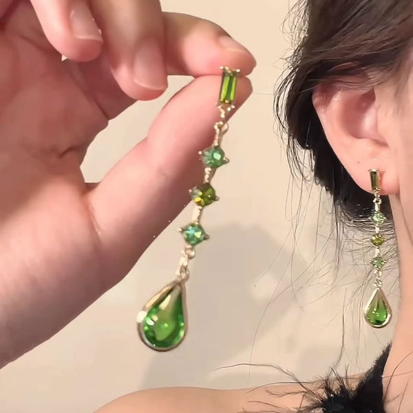 Faux Earring Dangle Droplet Alloy Crystal FashionChic