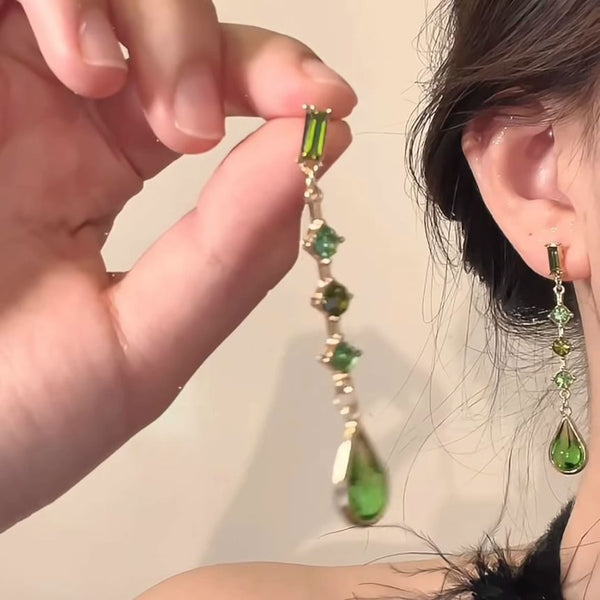 Faux Earring Dangle Droplet Alloy Crystal FashionChic