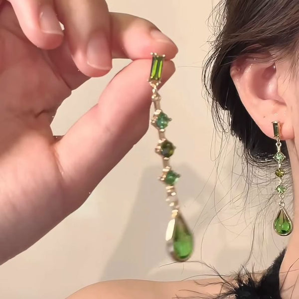 Faux Earring Dangle Droplet Alloy Crystal FashionChic