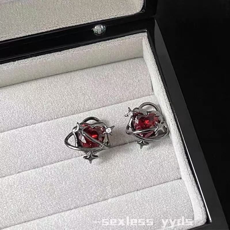 Crystal Ear Cuff Heart Alloy Stud Faux FashionChic