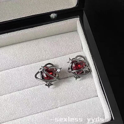 Crystal Ear Cuff Heart Alloy Stud Faux FashionChic