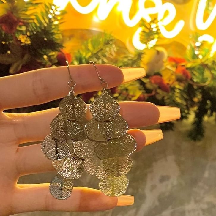 Alloy Earring Leaf Chandelier FashionChic