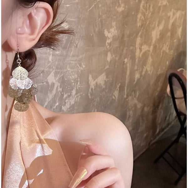 Alloy Earring Leaf Chandelier FashionChic
